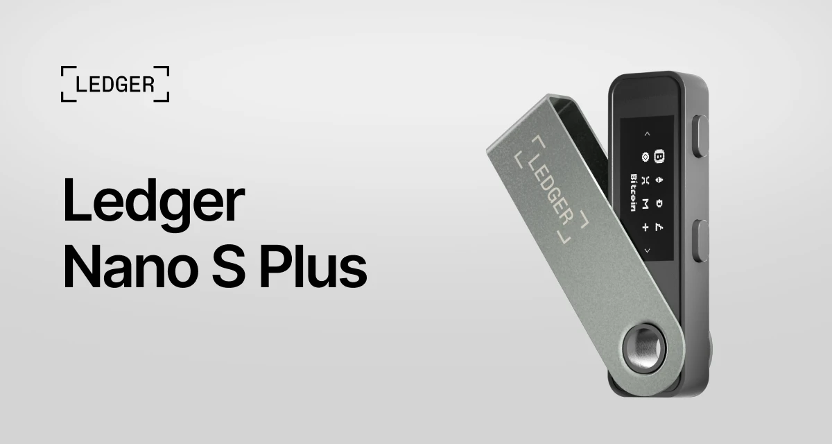 Ledger Nano S Plus hardware wallet, manufacturer product photo
