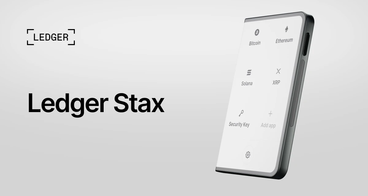 Ledger Stax hardware wallet, manufacturer product photo used for identification